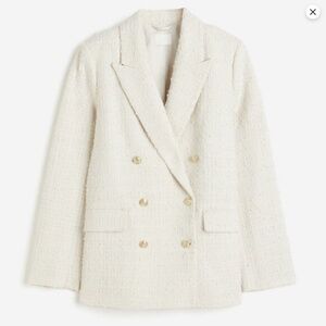 H&M Cream Double-Breasted Blazer